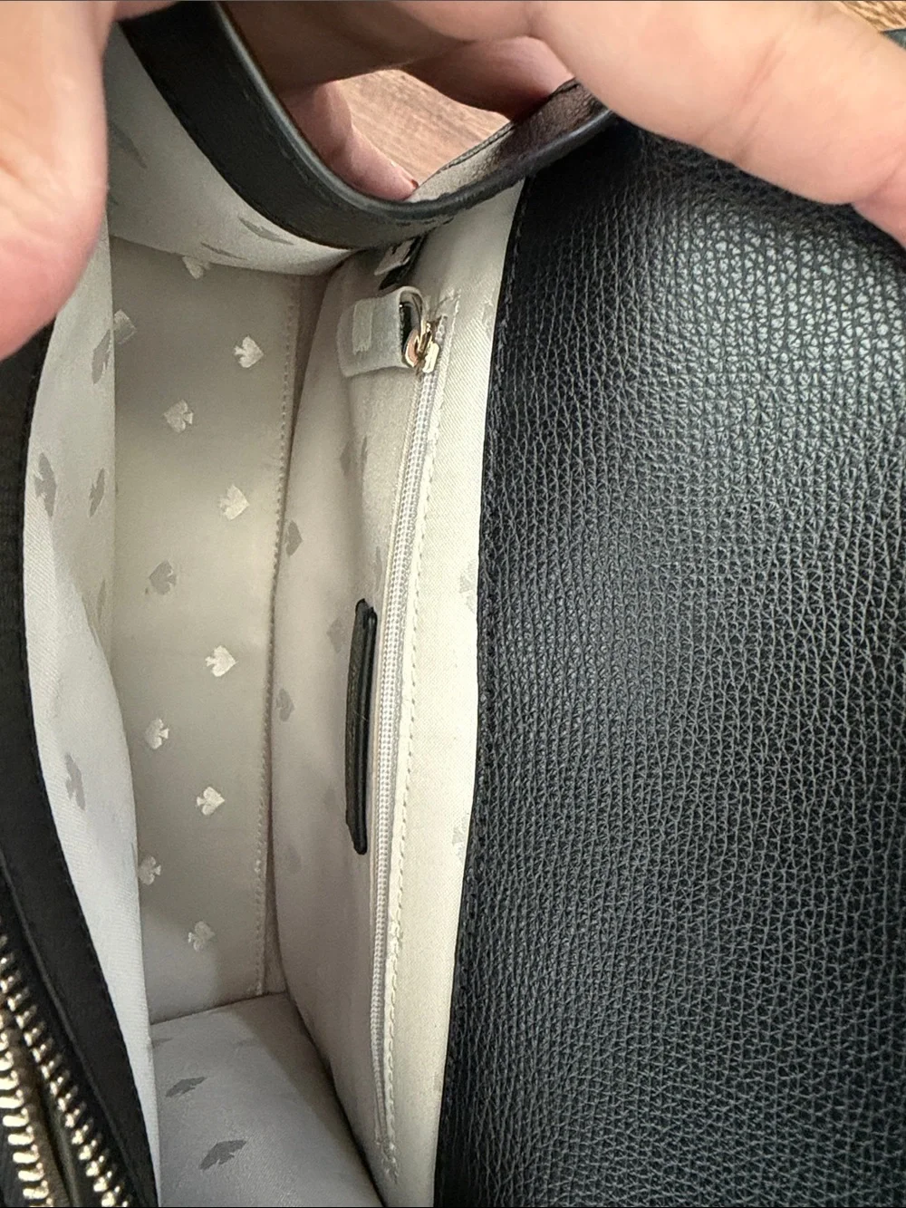 kate spade Black Leather Top-Handle Bag with Gold Logo